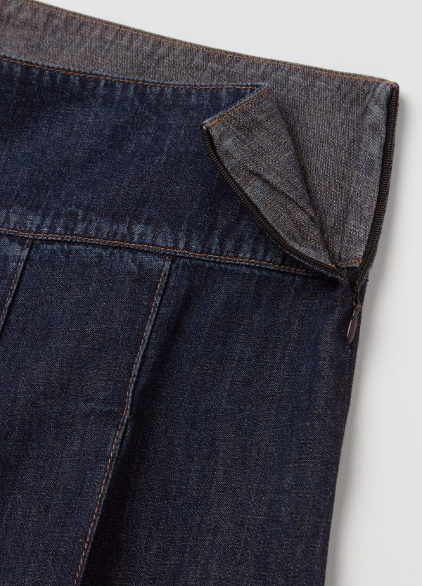 Gonna a ruota con pieghe in denim - Image 6