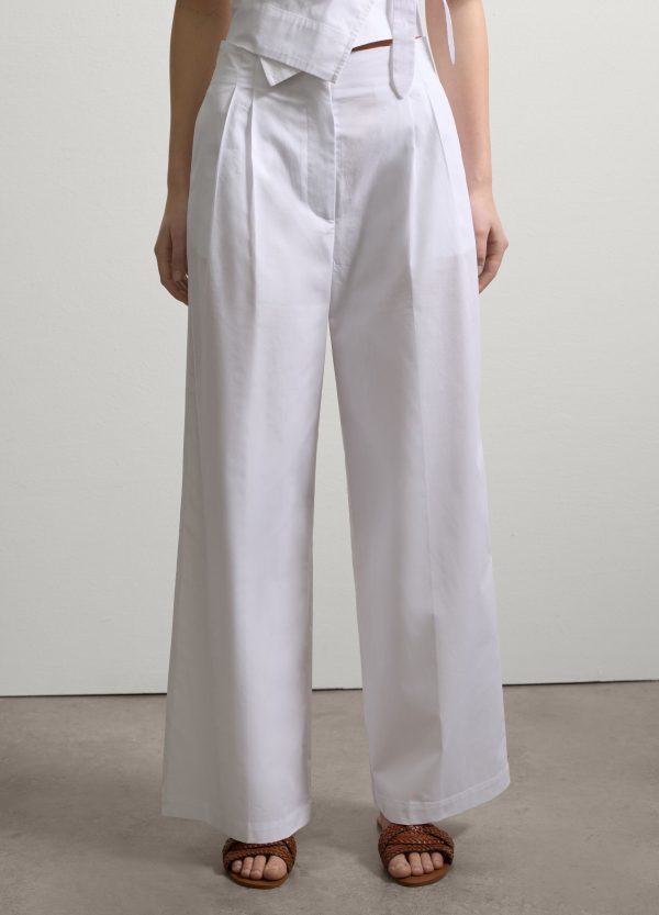 Pantalone a gamba larga in popeline - Image 2