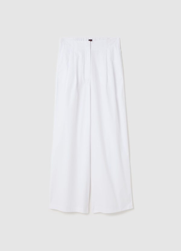 Pantalone a gamba larga in popeline - Image 5