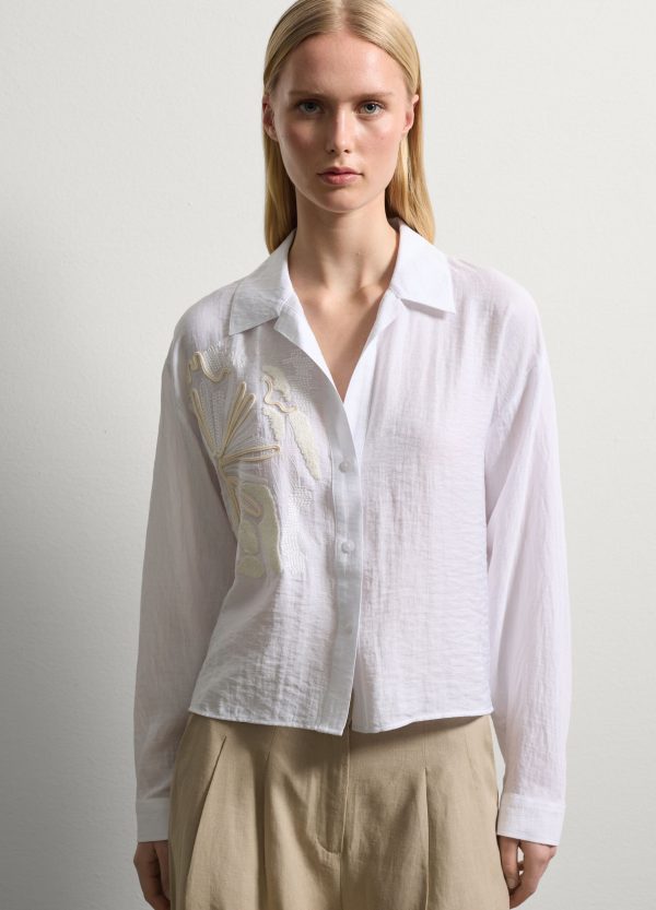 Camicia con ricamo floreale - Image 2