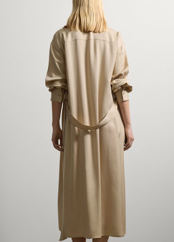 Vestito fluido chemisier con cintura - Image 4