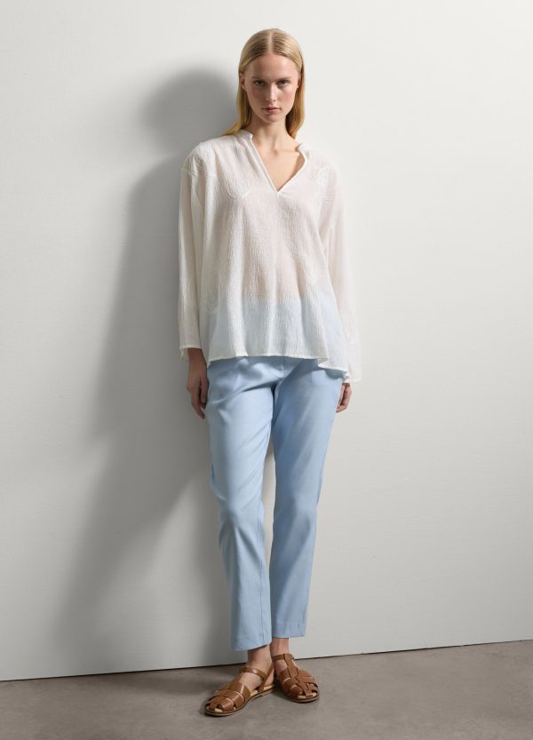 Blusa in crêpe con ricamo - Image 2