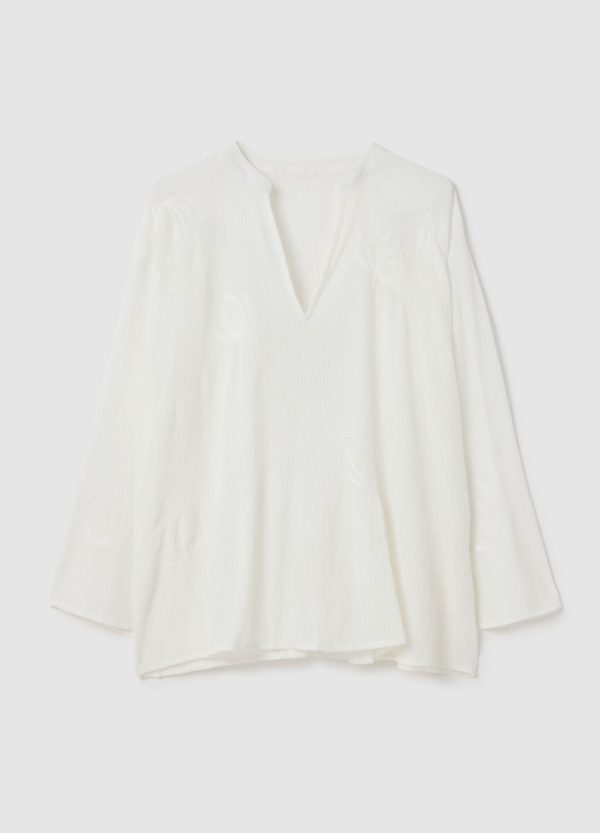 Blusa in crêpe con ricamo - Image 5