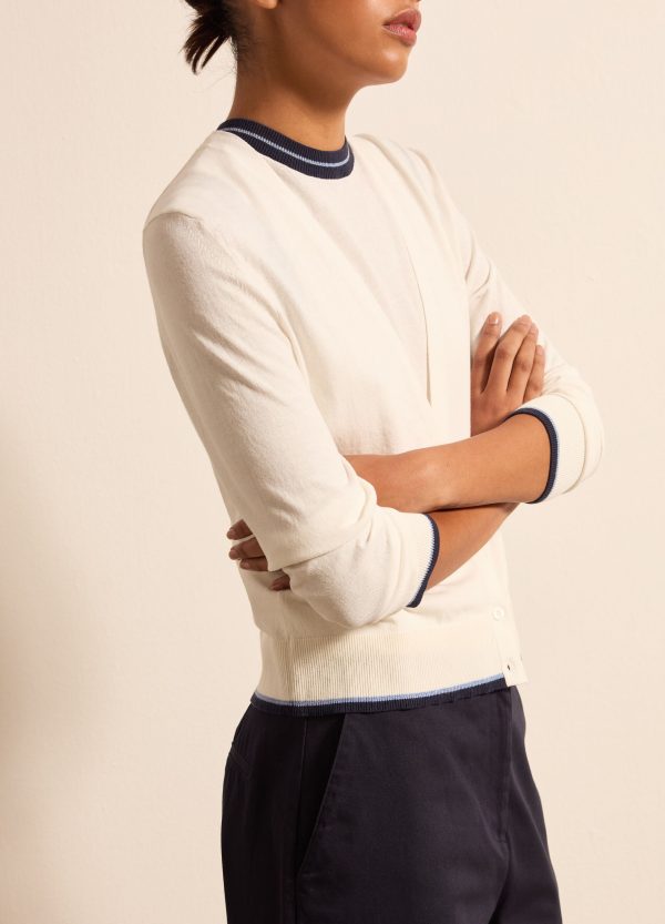 Cardigan in crêpe con profilo in lurex - Image 2
