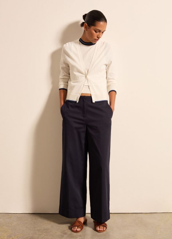 Cardigan in crêpe con profilo in lurex - Image 3
