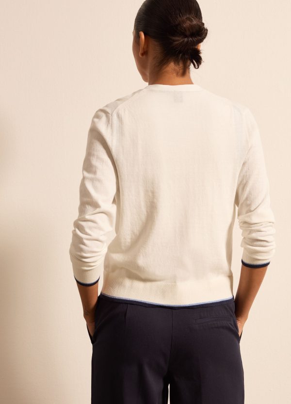 Cardigan in crêpe con profilo in lurex - Image 4