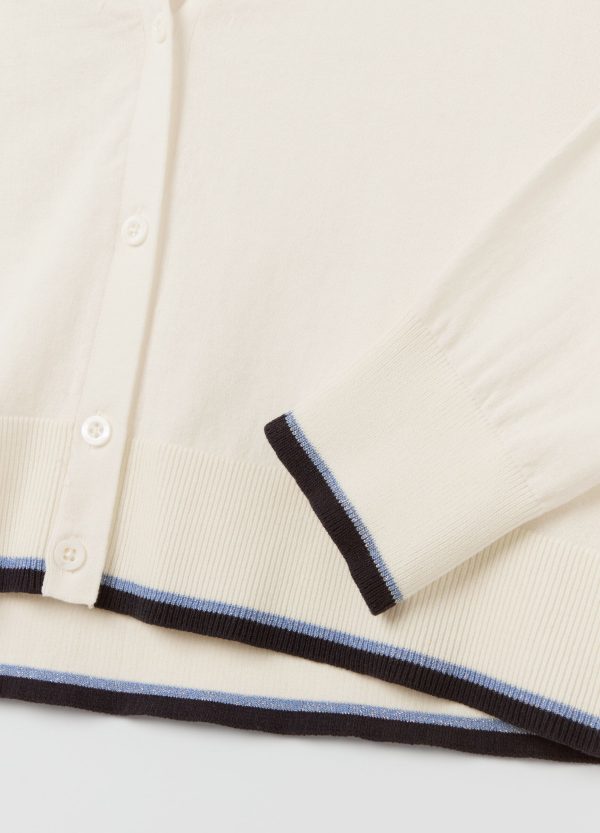 Cardigan in crêpe con profilo in lurex - Image 6
