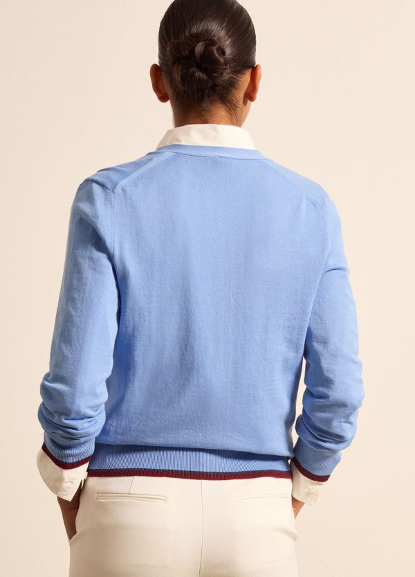 Cardigan in crêpe con profilo in lurex - Image 4