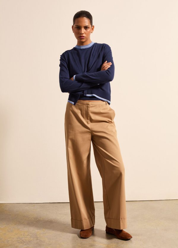Cardigan in crêpe con profilo in lurex - Image 3