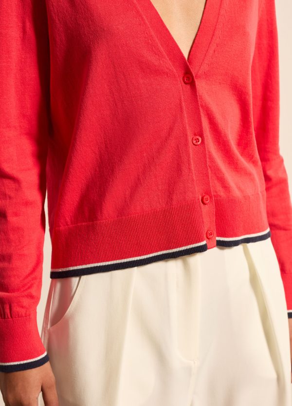 Cardigan in crêpe con profilo in lurex - Image 3