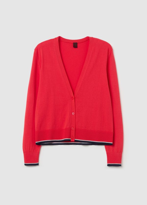 Cardigan in crêpe con profilo in lurex - Image 5