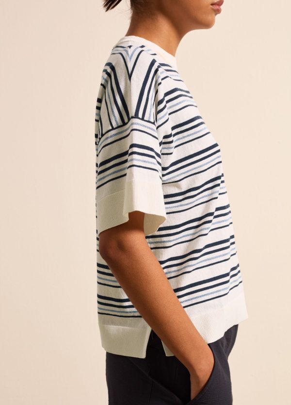 Maglia in crêpe a righe con lurex - Image 3