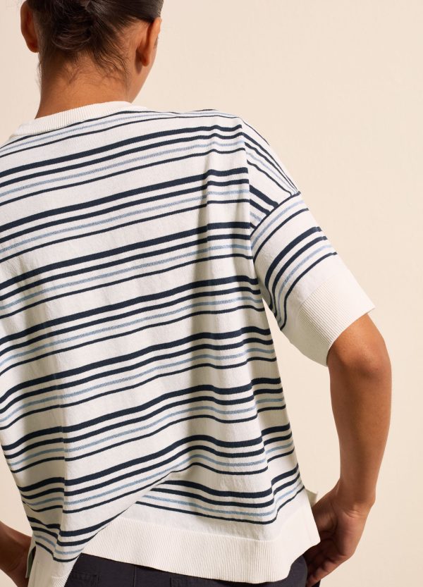 Maglia in crêpe a righe con lurex - Image 4
