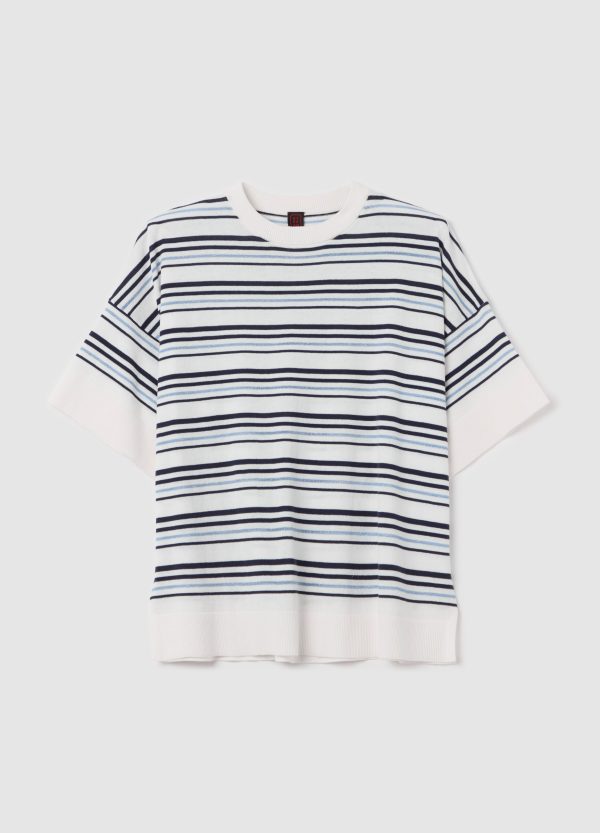 Maglia in crêpe a righe con lurex - Image 5