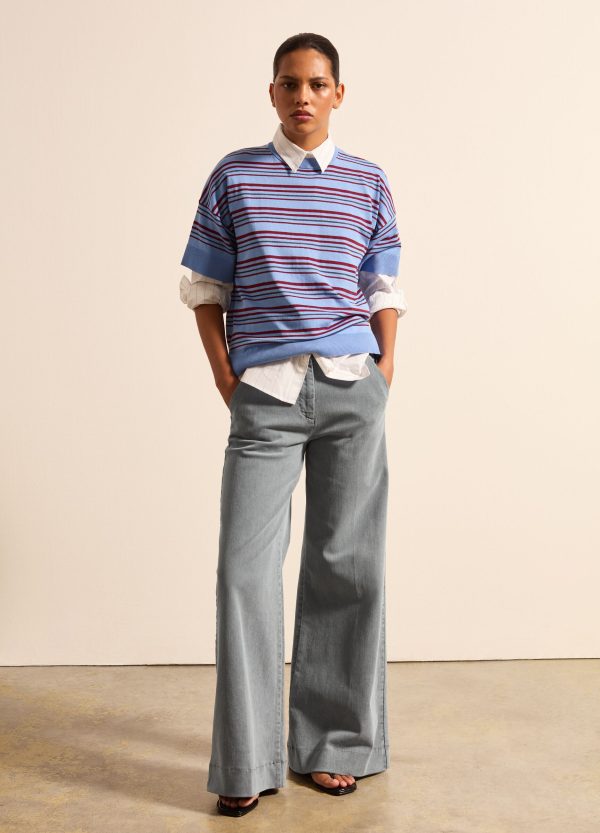 Maglia in crêpe a righe con lurex - Image 2