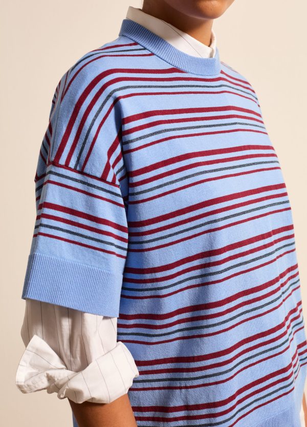 Maglia in crêpe a righe con lurex - Image 3
