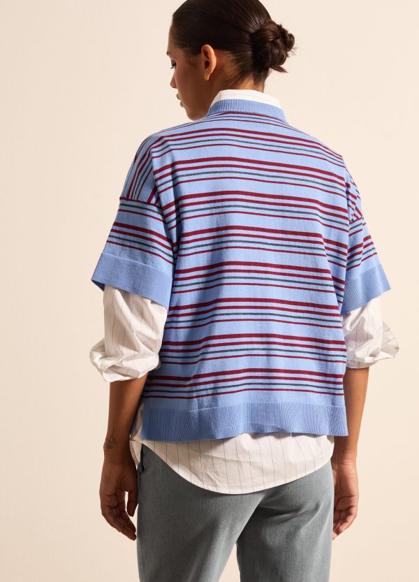 Maglia in crêpe a righe con lurex - Image 4