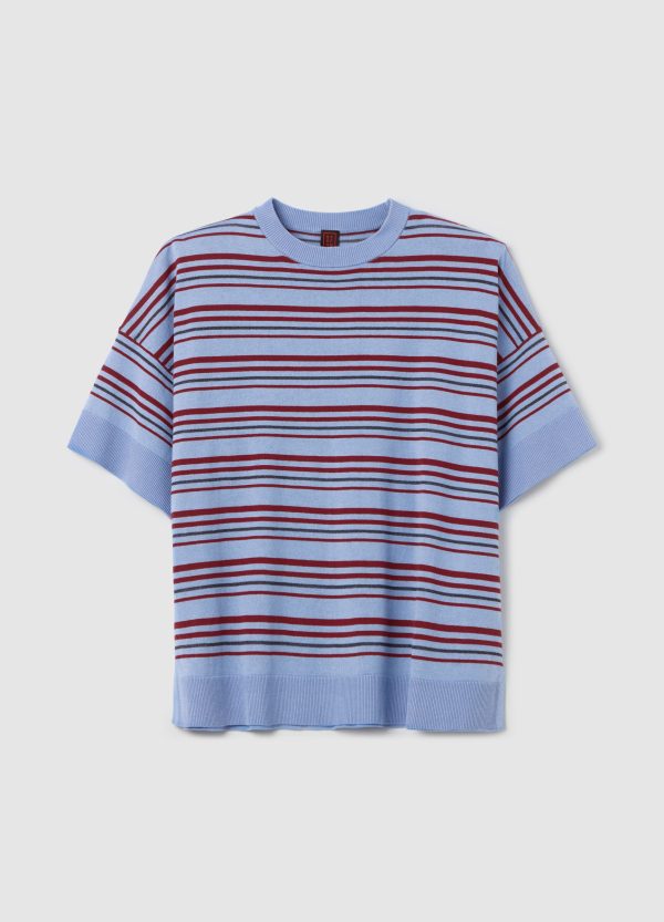Maglia in crêpe a righe con lurex - Image 5