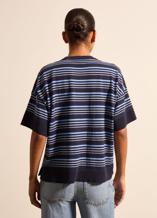 Maglia in crêpe a righe con lurex - Image 4