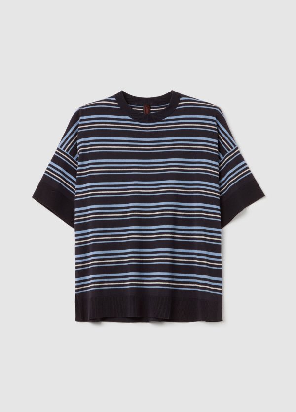 Maglia in crêpe a righe con lurex - Image 5