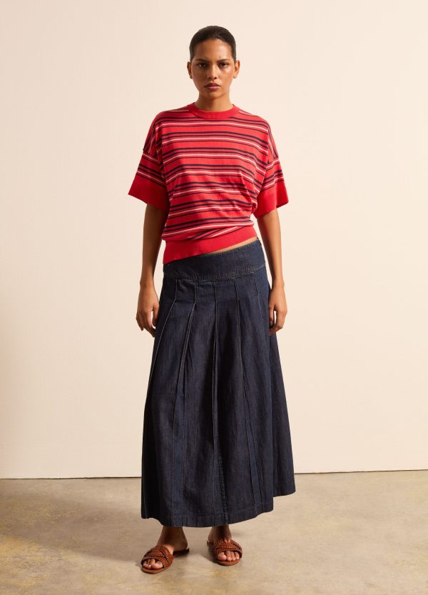 Maglia in crêpe a righe con lurex - Image 2
