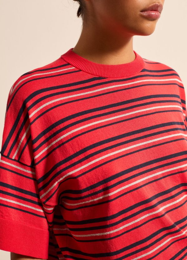 Maglia in crêpe a righe con lurex - Image 3