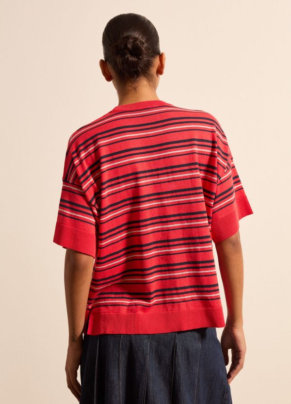 Maglia in crêpe a righe con lurex - Image 4
