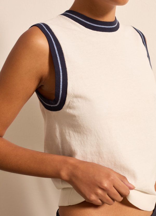 Tank top in crêpe con dettaglio lurex