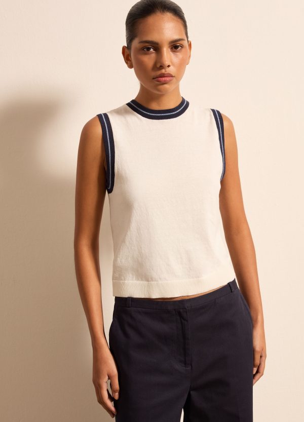 Tank top in crêpe con dettaglio lurex - Image 2