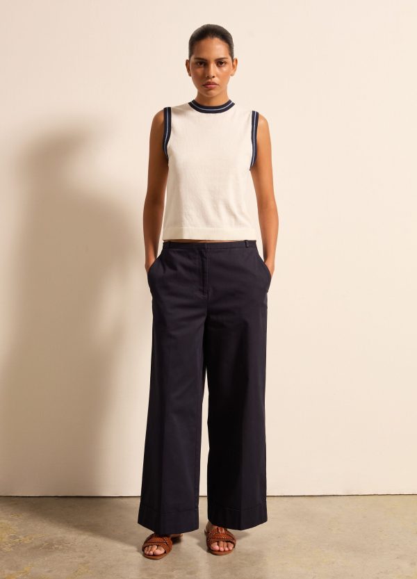 Tank top in crêpe con dettaglio lurex - Image 3