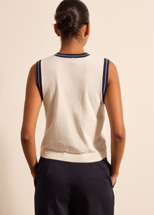 Tank top in crêpe con dettaglio lurex - Image 4