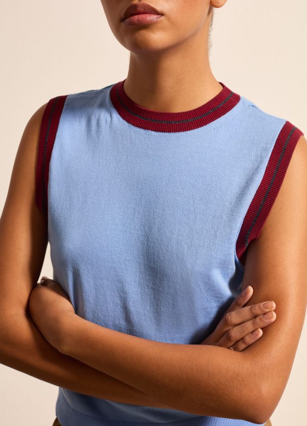 Tank top in crêpe con dettaglio lurex - Image 3