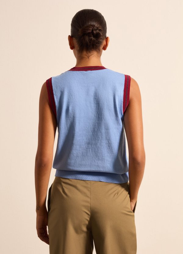 Tank top in crêpe con dettaglio lurex - Image 4