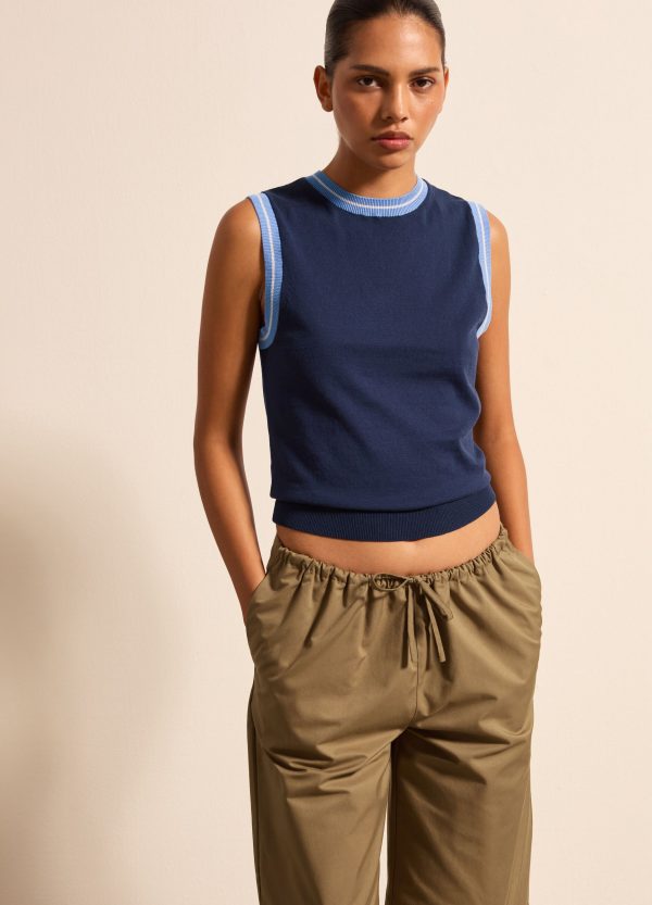 Tank top in crêpe con dettaglio lurex - Image 2