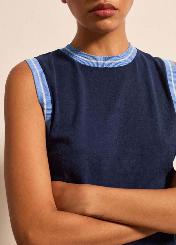 Tank top in crêpe con dettaglio lurex - Image 3