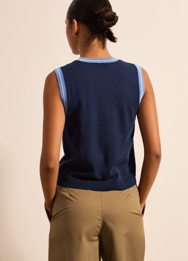 Tank top in crêpe con dettaglio lurex - Image 4