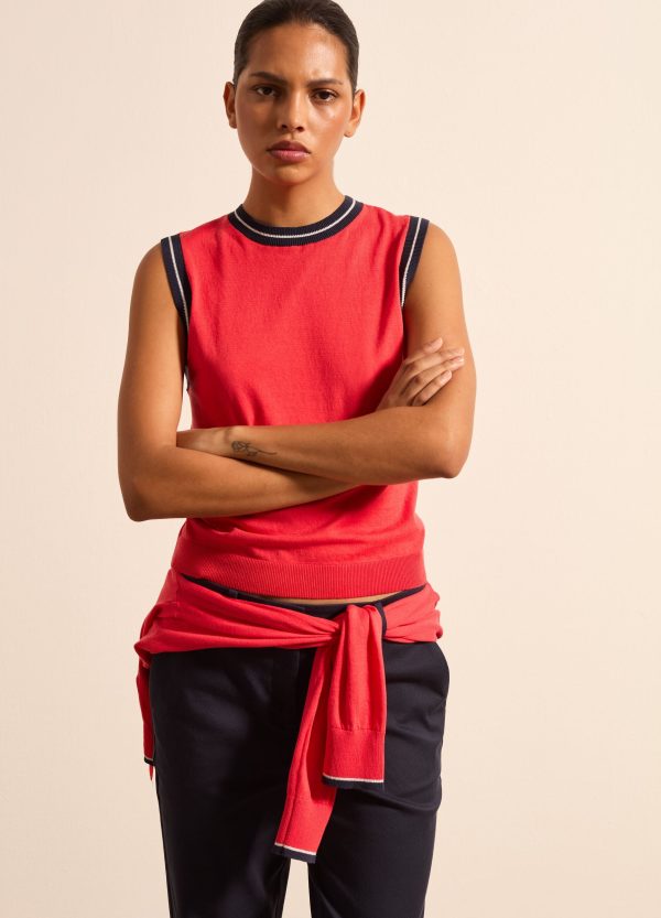 Tank top in crêpe con dettaglio lurex - Image 2