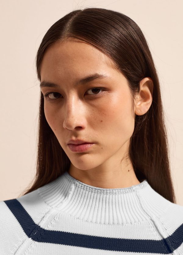 Pullover a righe mock neck - Image 2