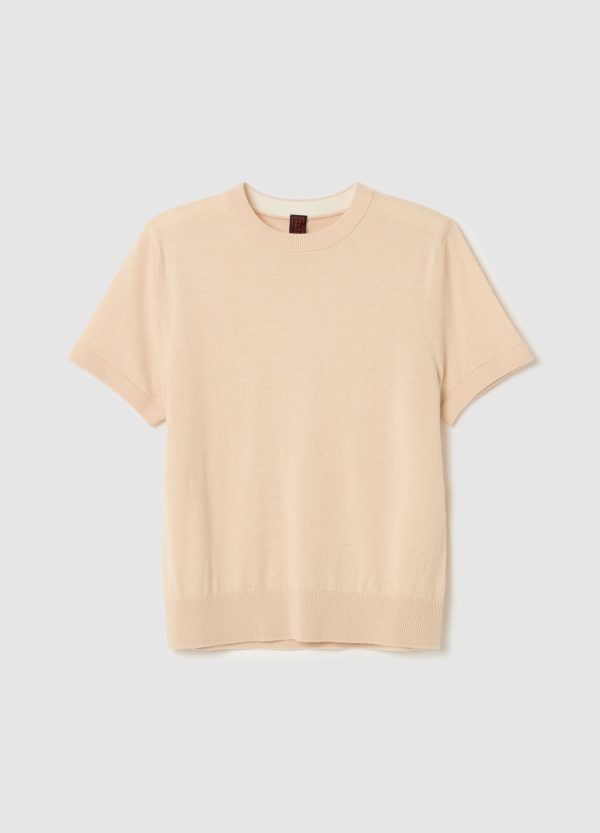 Maglia a maniche corte in lana, cotone e cashmere - Image 5