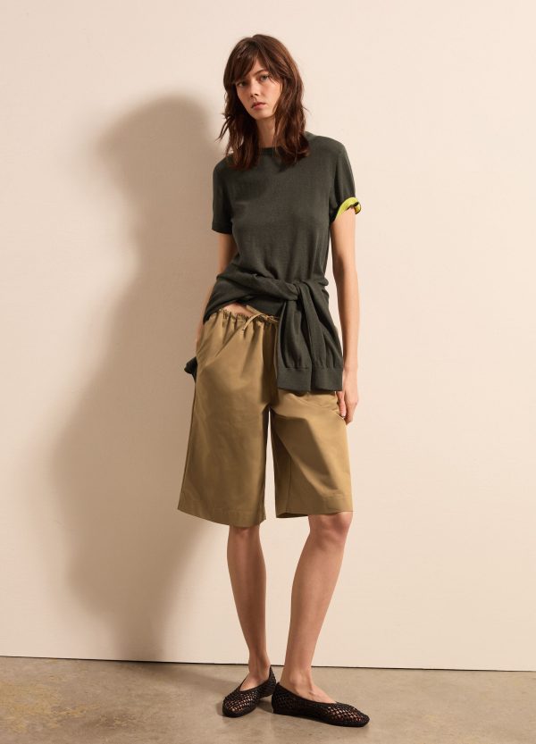 Maglia a maniche corte in lana, cotone e cashmere - Image 2