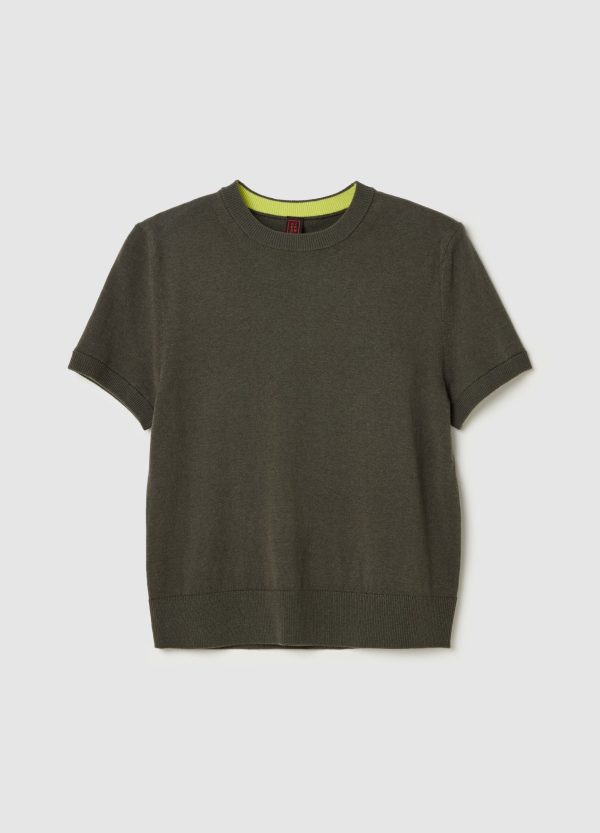 Maglia a maniche corte in lana, cotone e cashmere - Image 5