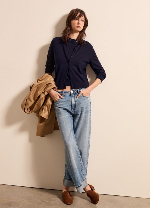 Cardigan in lana, cotone e cashmere