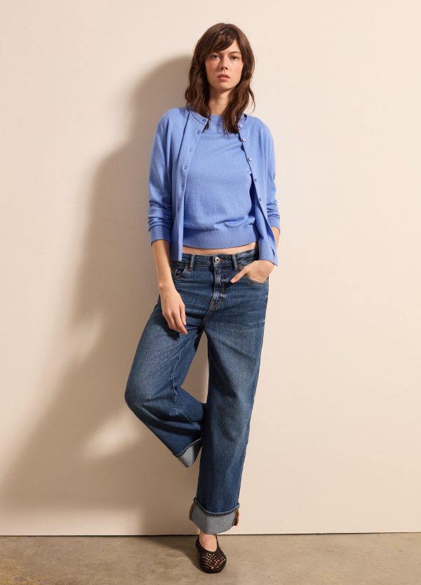 Cardigan in lana, cotone e cashmere
