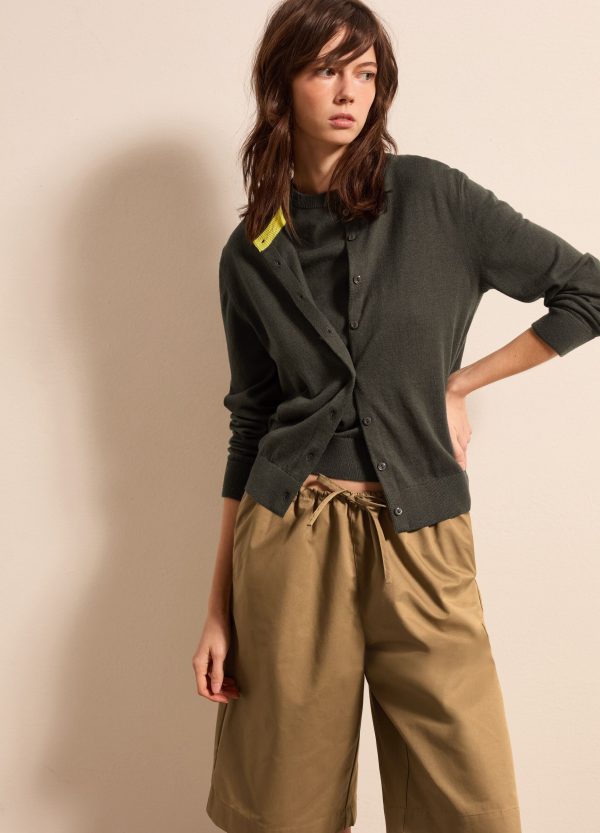 Cardigan in lana, cotone e cashmere