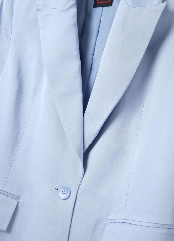 Blazer monopetto in satin - Image 6