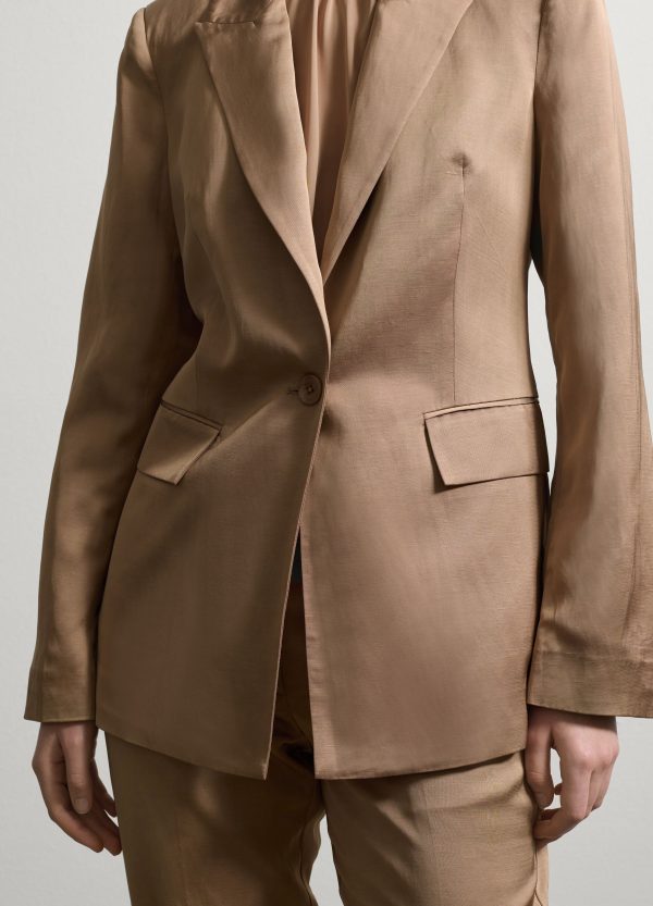 Blazer monopetto in satin - Image 3