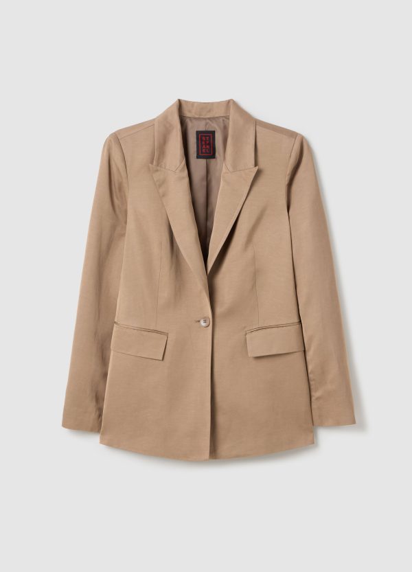 Blazer monopetto in satin - Image 5