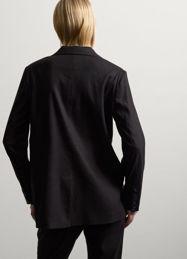 Blazer monopetto in lino e viscosa stretch - Image 4