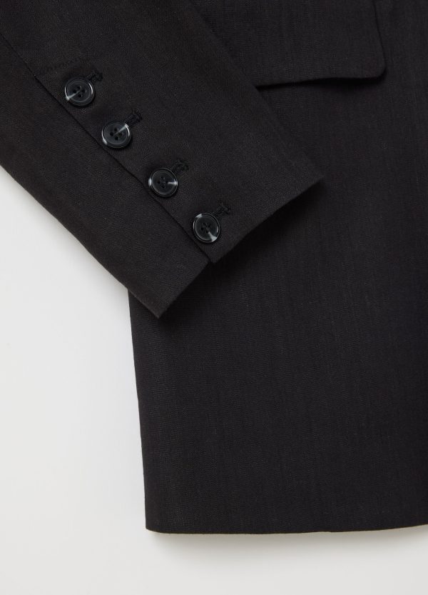 Blazer monopetto in lino e viscosa stretch - Image 6