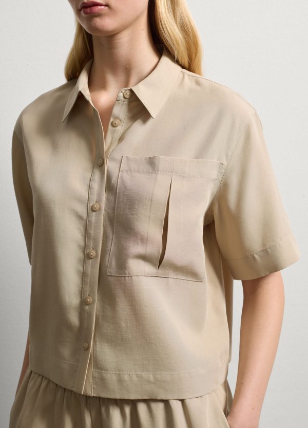 Shacket cropped con tasca - Image 3